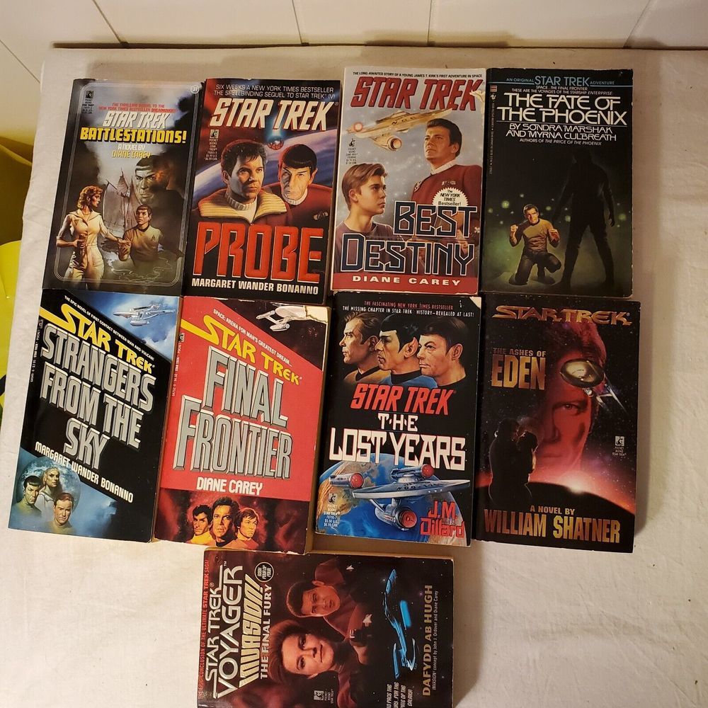 Lot of 9 Miscellaneous Star Trek Paperbacks Battlestations, Probe,‎ Lost Years